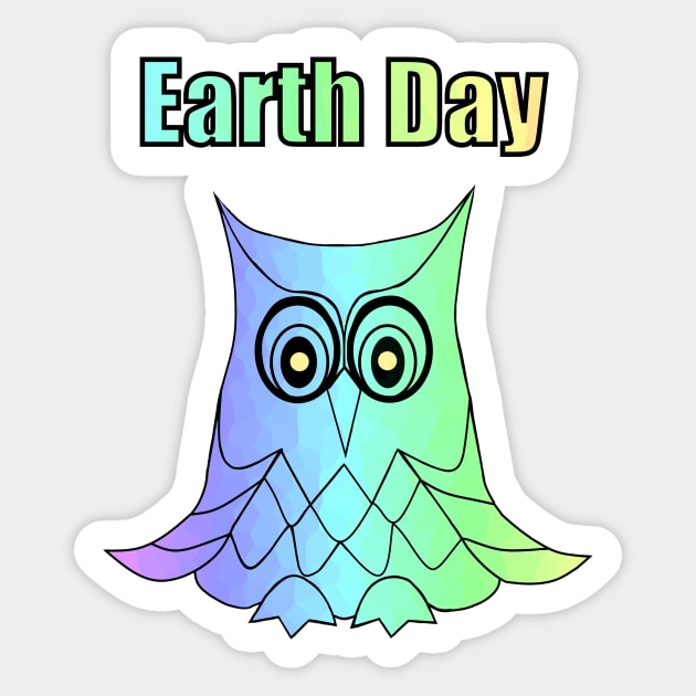 EARTH Day Celebration Blue Owl Sticker by SartorisArt1